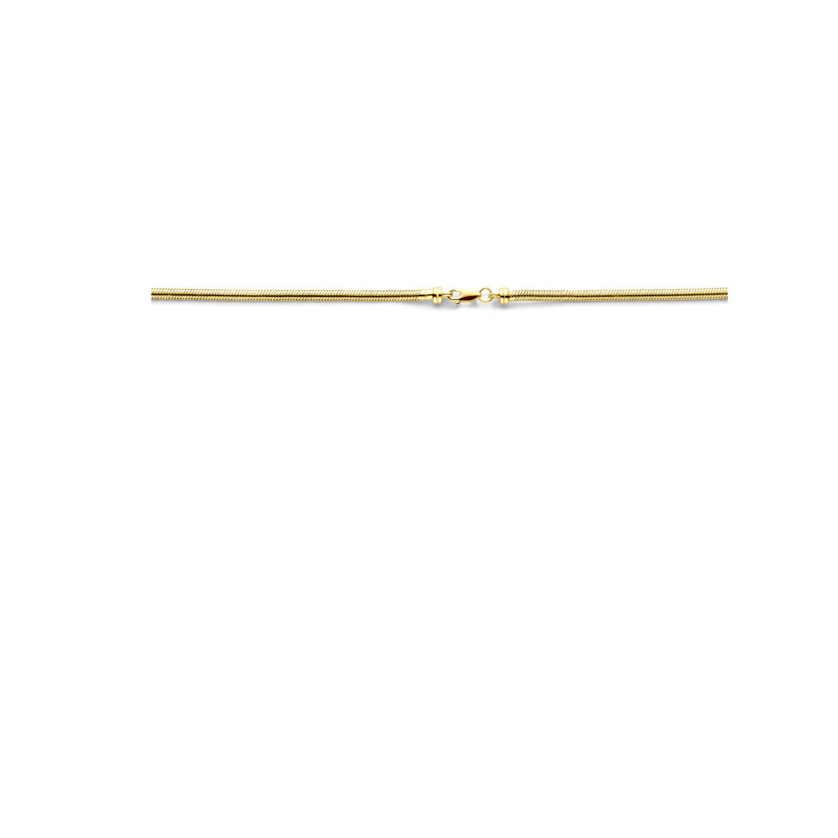 Fantasy Collection Collier slang plat (bol) massief 3,3 mm 45 cm Silgold (geel met zilverkern)