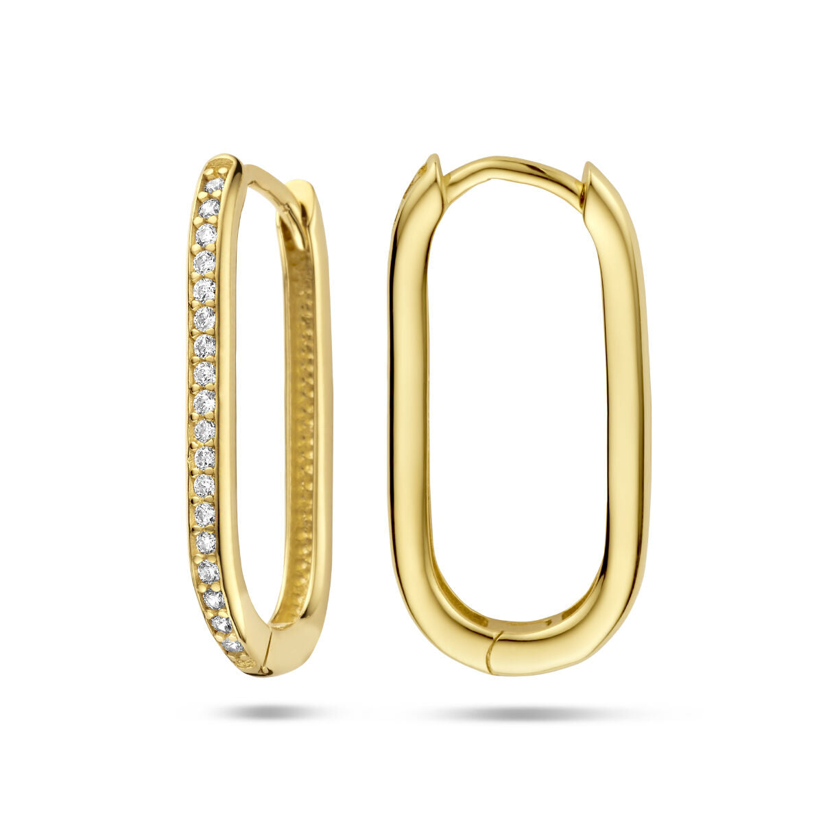 14K geelgouden klapoorringen zirkonia 22,5 mm - 40325183