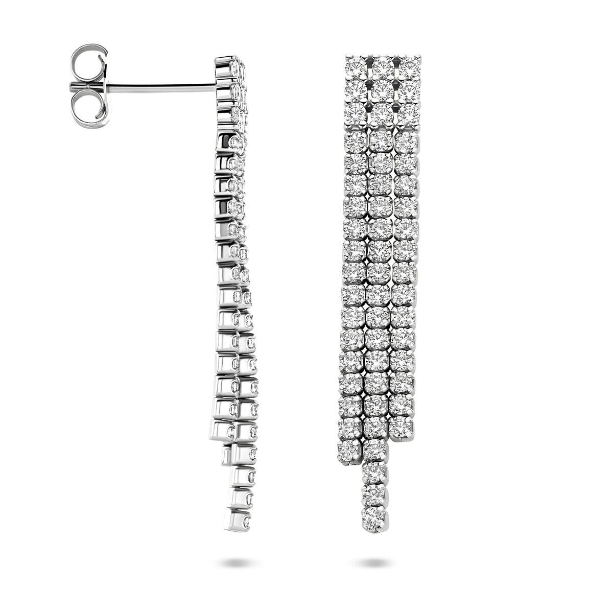 Zilveren gerhodineerde oorhangers zirkonia 36 mm - 1341944