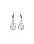 Zilveren gerhodineerde oorhangers druppel zirkonia 20 mm - 1341723