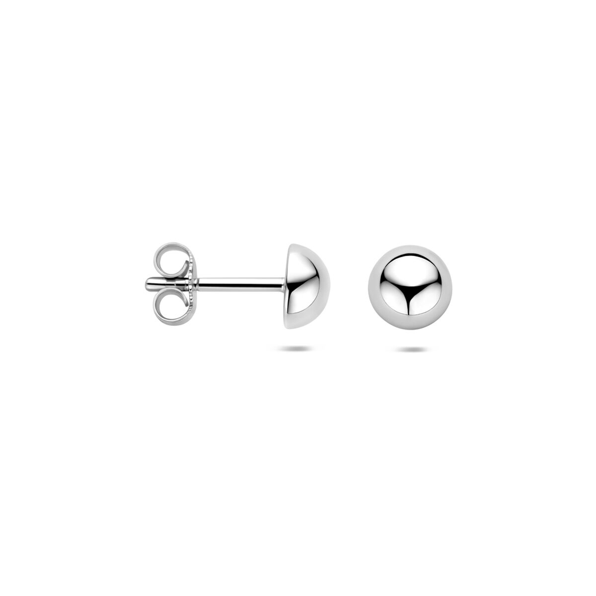 Oorknoppen halfbol zilver gerhodineerd