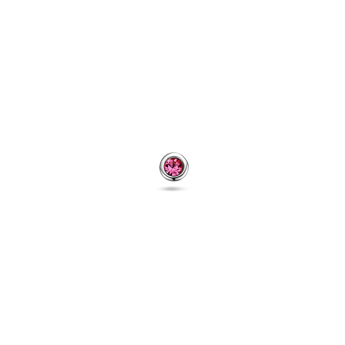Fantasy Collection Flat back piercing roze strass 3 mm zilver