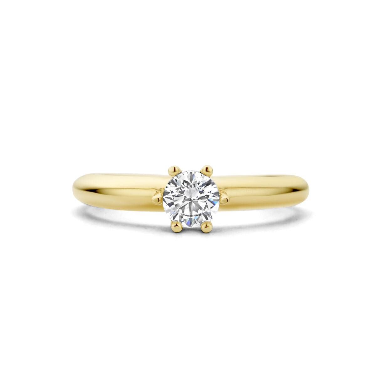 Ring zirkonia 14K geelgoud