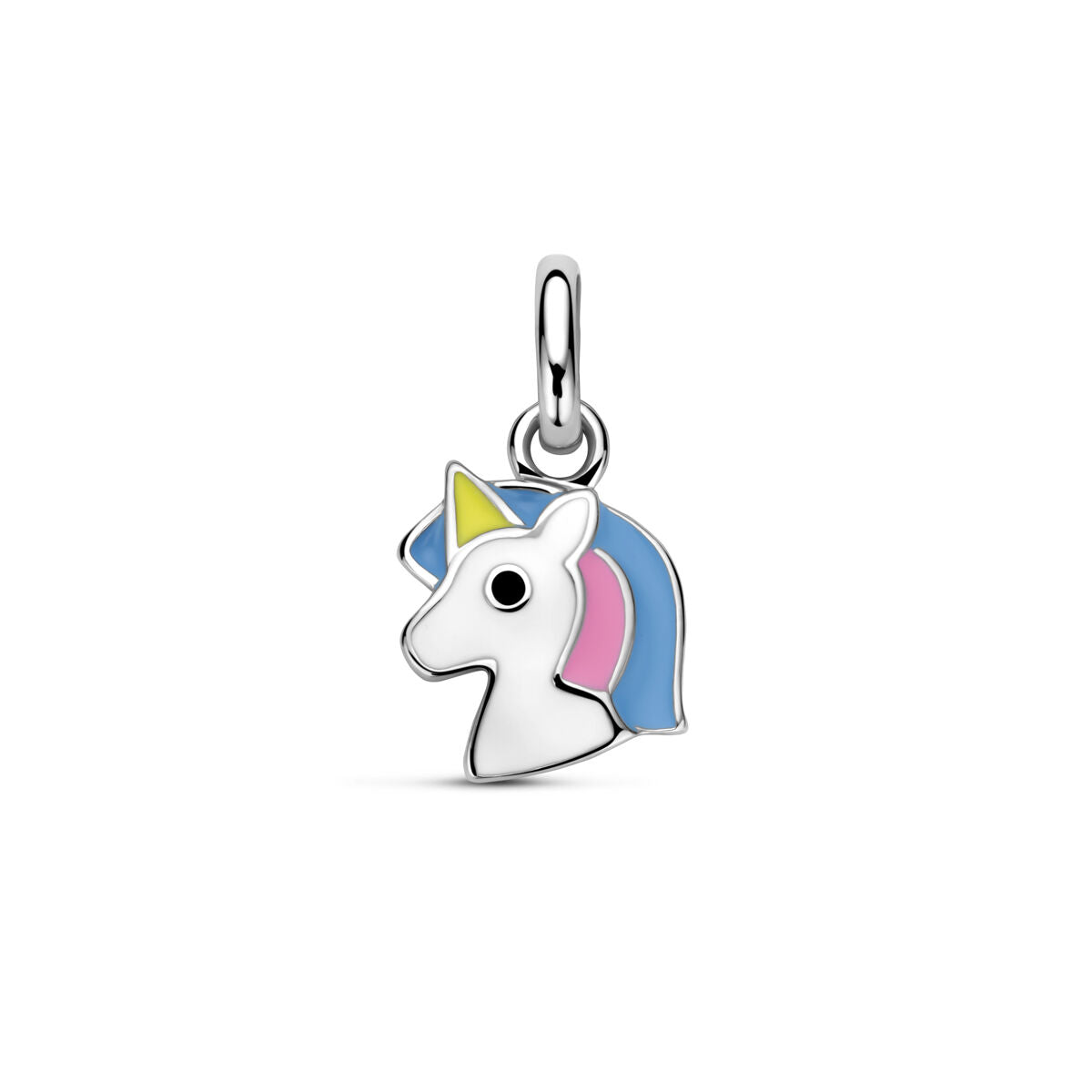 Fantasy Collection Hanger emaille eenhoorn 10 mm zilver