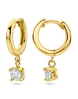 14K Geelgouden klapoorringen uitgevoerd met zirkonia 4030609 - PansiteNederland.nl