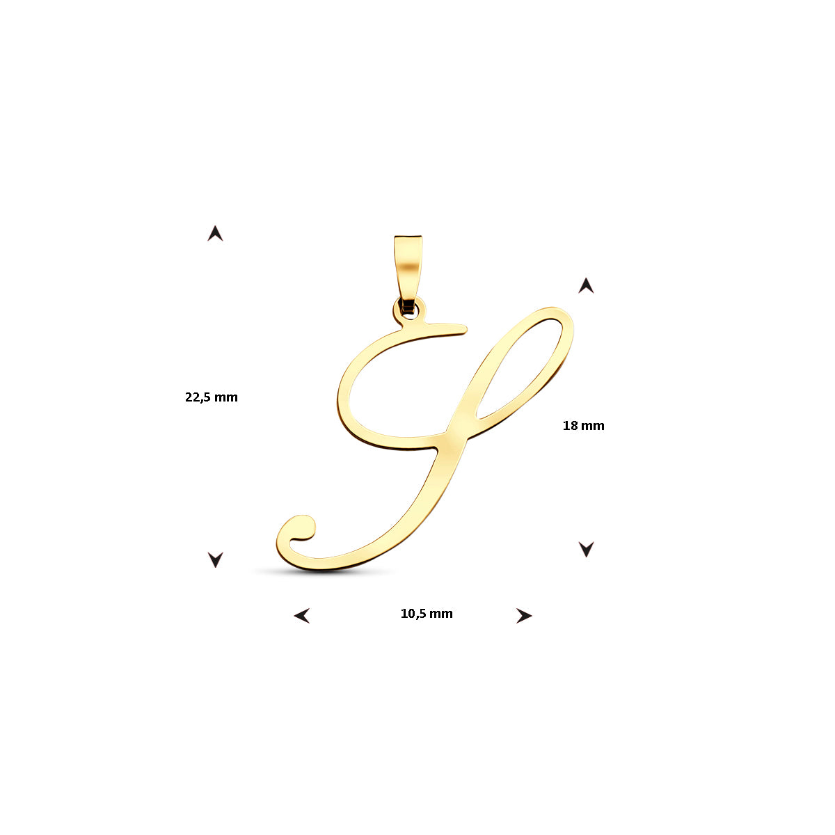 Hanger sierletter S 18 mm 14K geelgoud #Letter_S