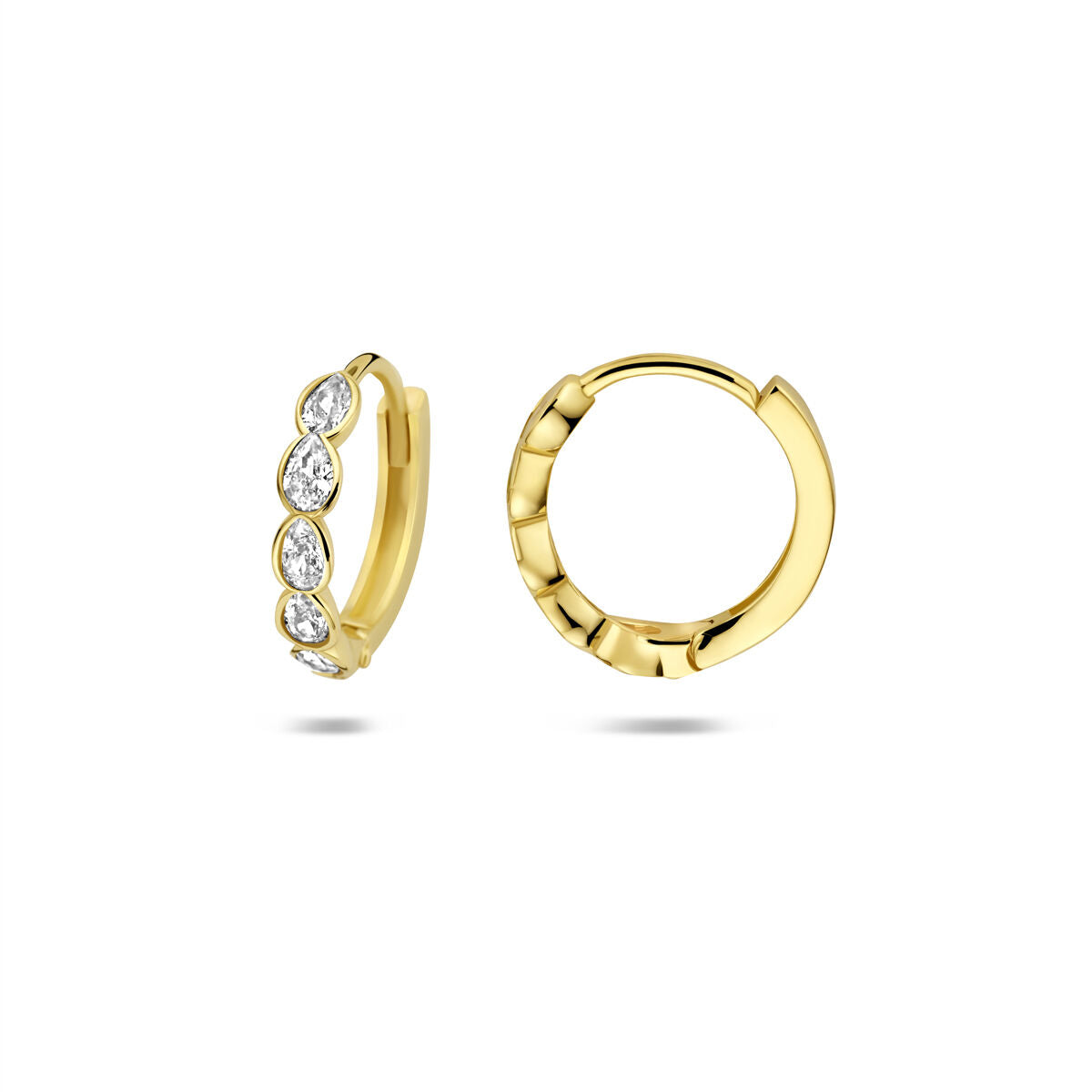 Fantasy Collection Oorbellen zirkonia 13 mm 9K geelgoud