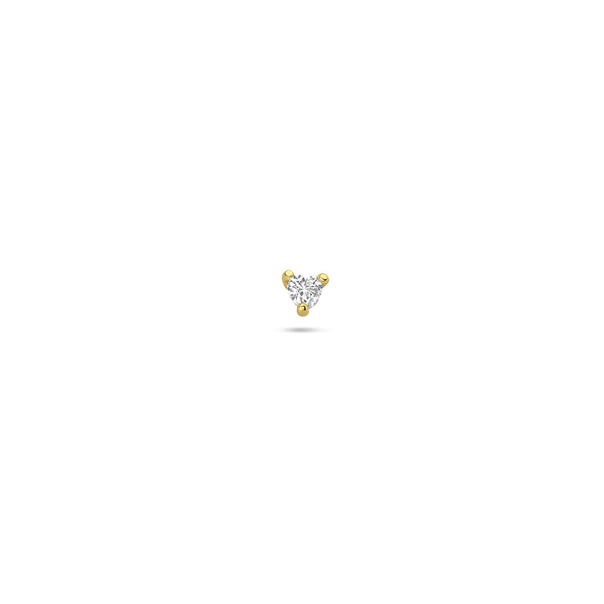 Fantasy Collection Flat back piercing zirkonia hartje 3 mm 1 micron zilver verguld