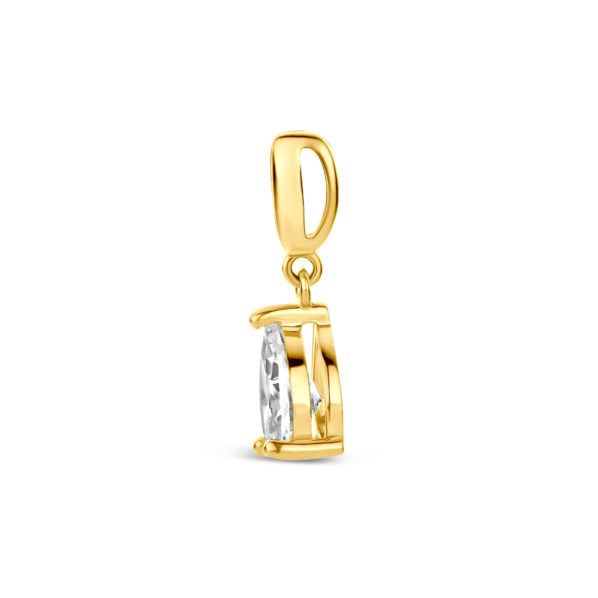 Hanger zirkonia 9K geelgoud 8 mm