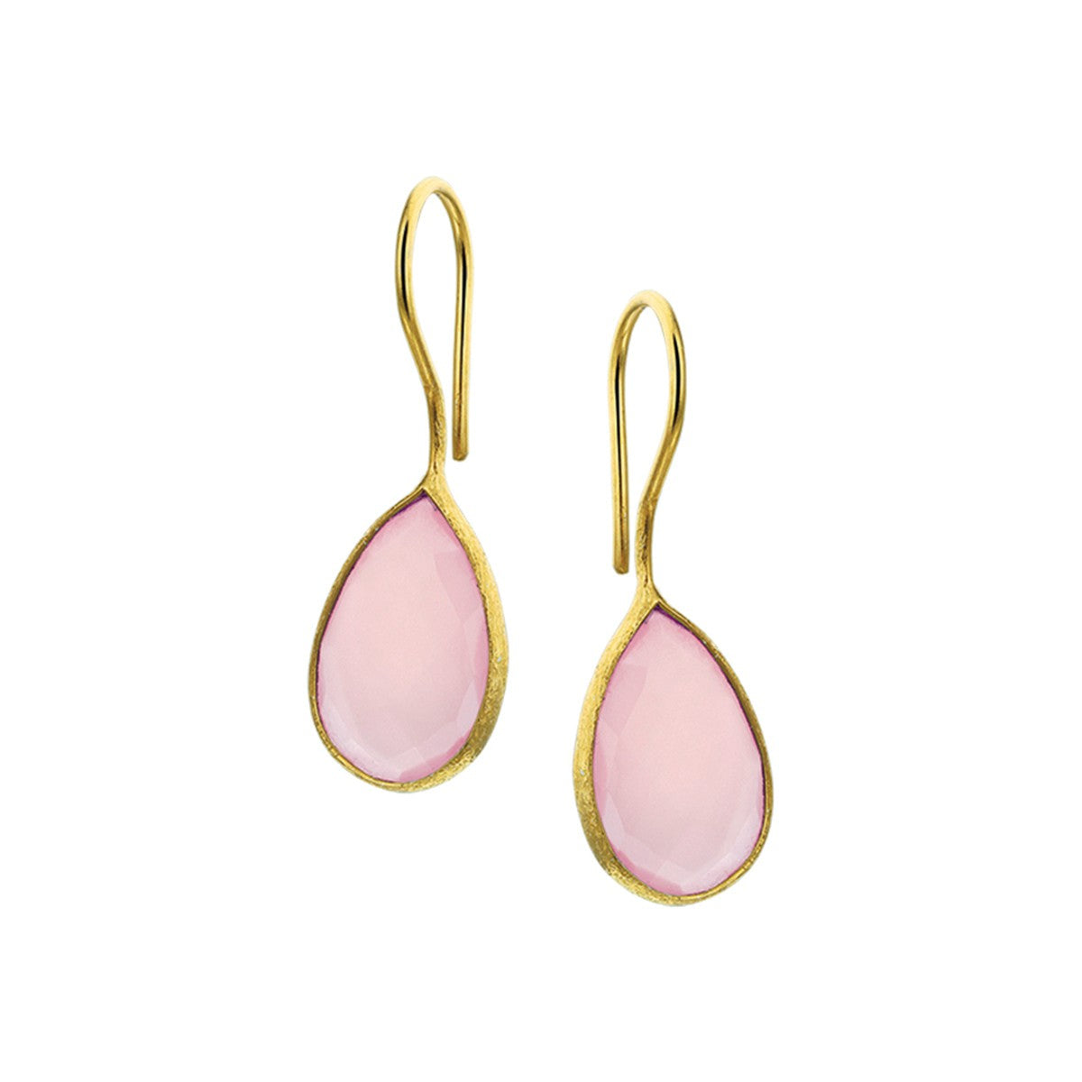 Fantasy Collection Hangende oorbellen chalcedoon franse haak 1 micron zilver verguld
