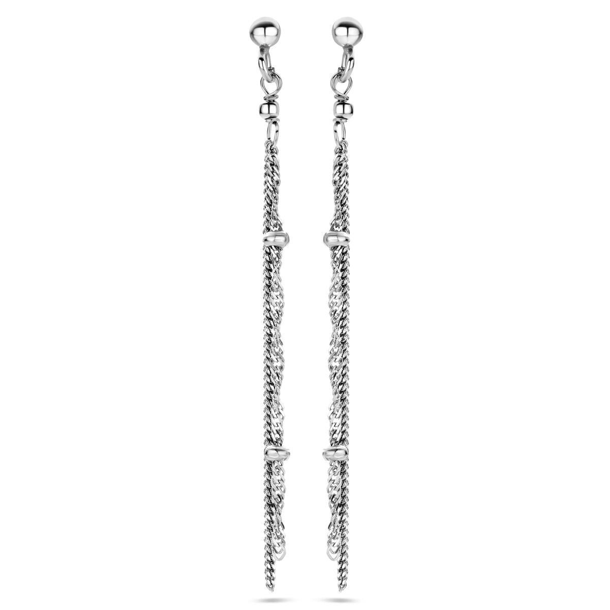 Fantasy Collection Hangende oorbellen schakel 55 mm zilver