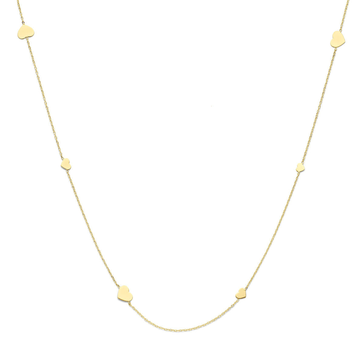 Fantasy Collection Collier hartjes 76 - 78 - 80 cm 14K geelgoud