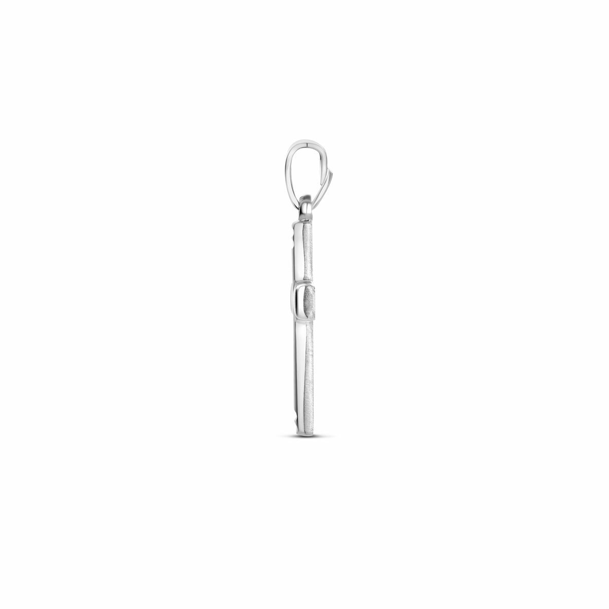 Fantasy Collection Hanger kruis poli/mat gediamanteerd 20 mm zilver