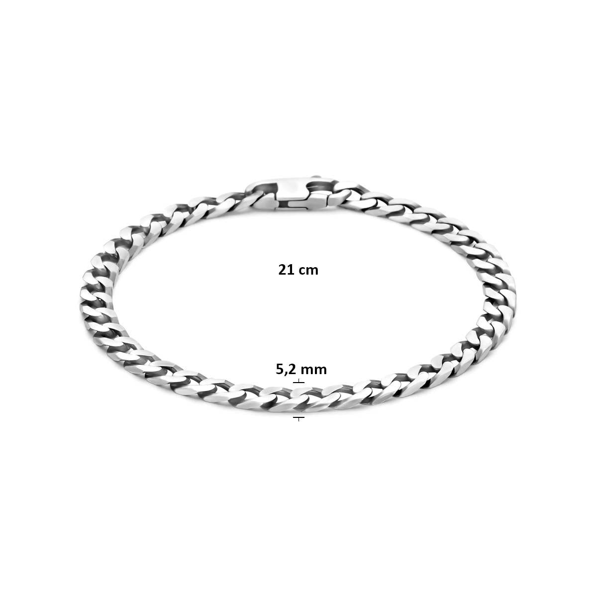 Armband oxi gourmette zilver geoxideerd 5,2 mm