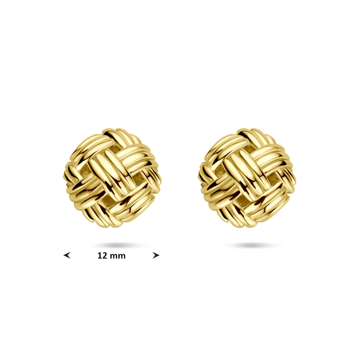 Fantasy Collection Oorbellen knoop 12 mm 14K geelgoud