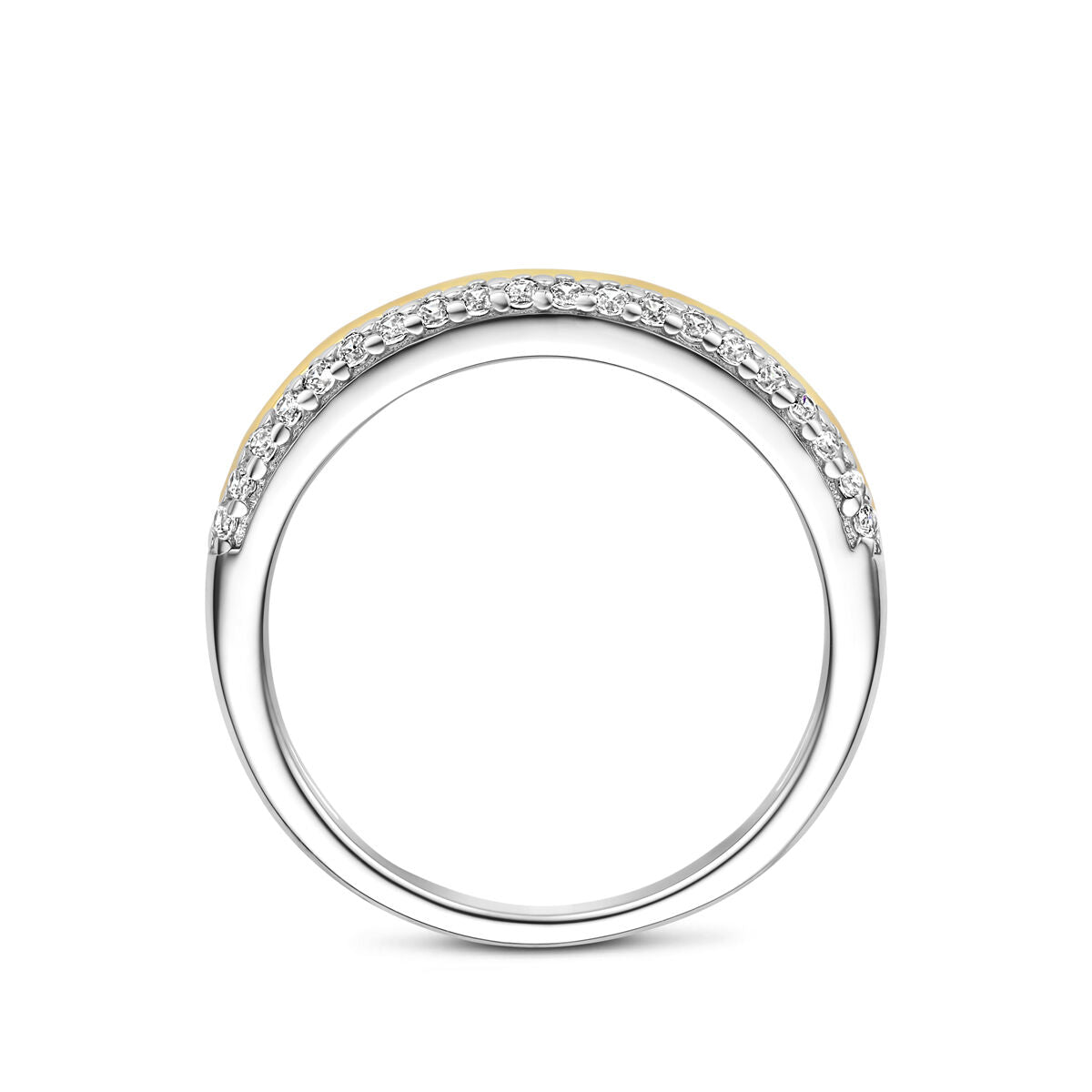 Ring zirkonia 3 micron zilver verguld