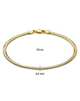 Geelgouden Slang Armband Plat (Bol) 4034967 – 14 Karaat Goud 2,6 mm 18 cm