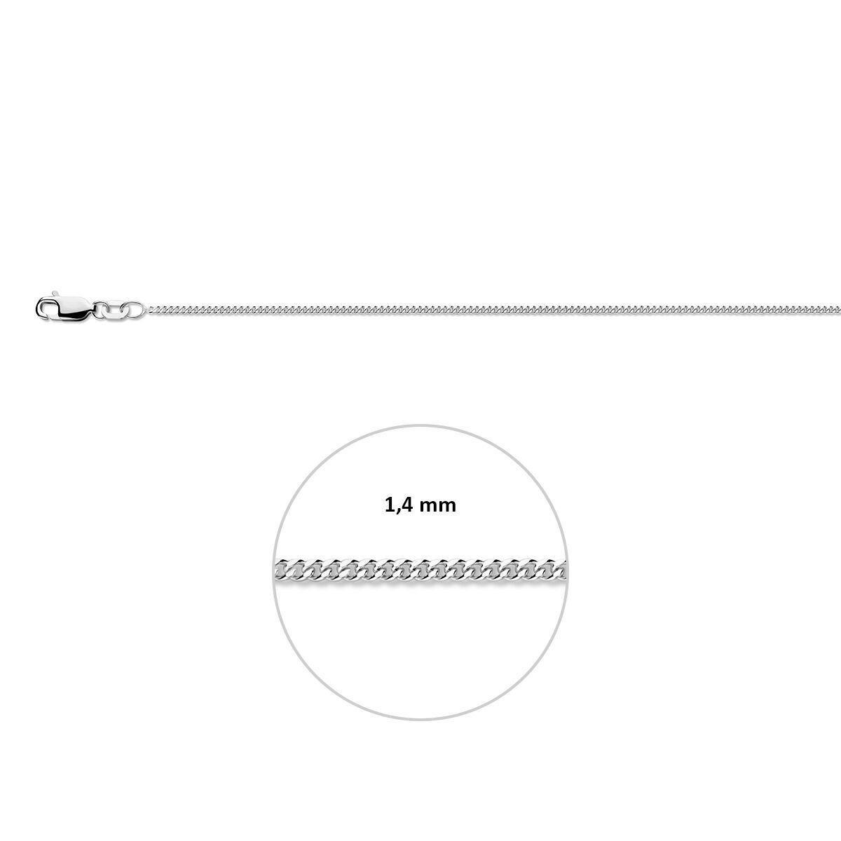 Gourmette 1,4 mm zilver wit