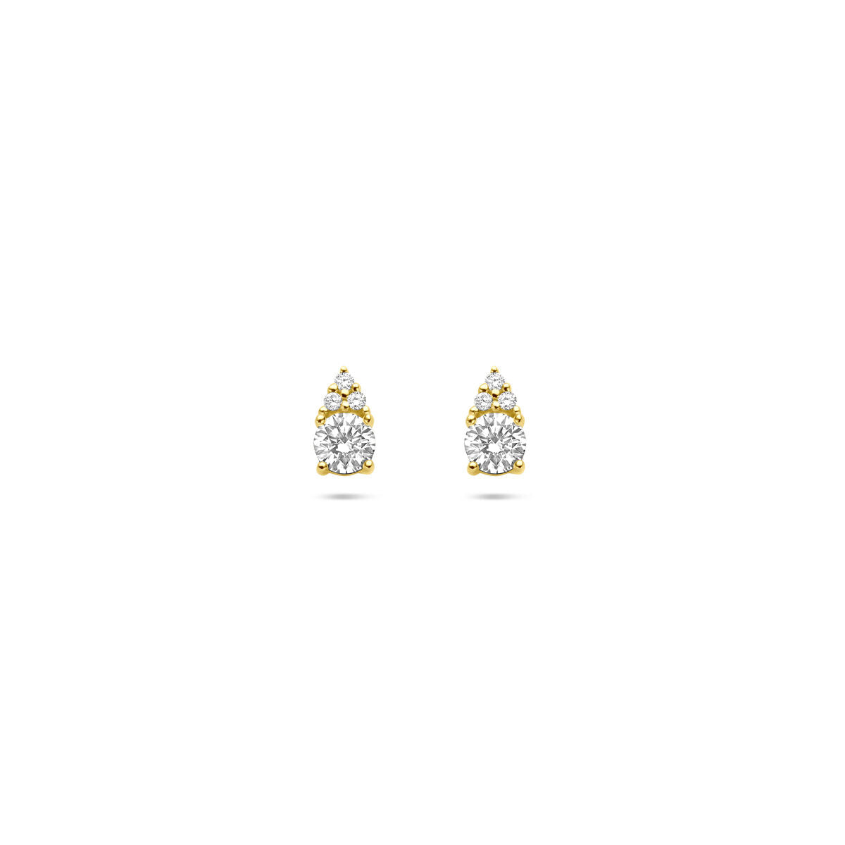 14K geelgouden oorknoppen diamant 0.28ct 2x 0.14ct h si 6 mm - 4034717