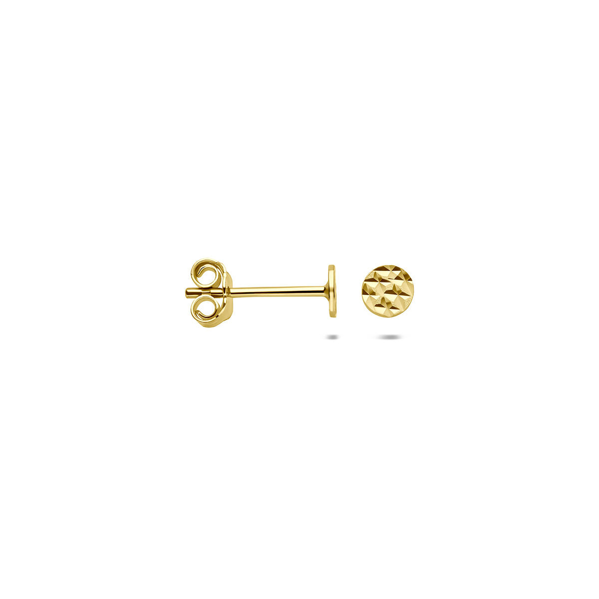 Oorknoppen gediamanteerd 9K geelgoud 4 mm