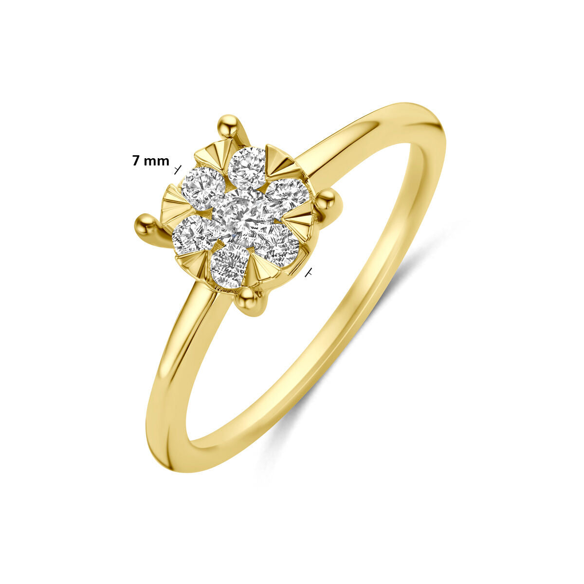 Ring lab grown diamant 0.29ct f vs 14K geelgoud