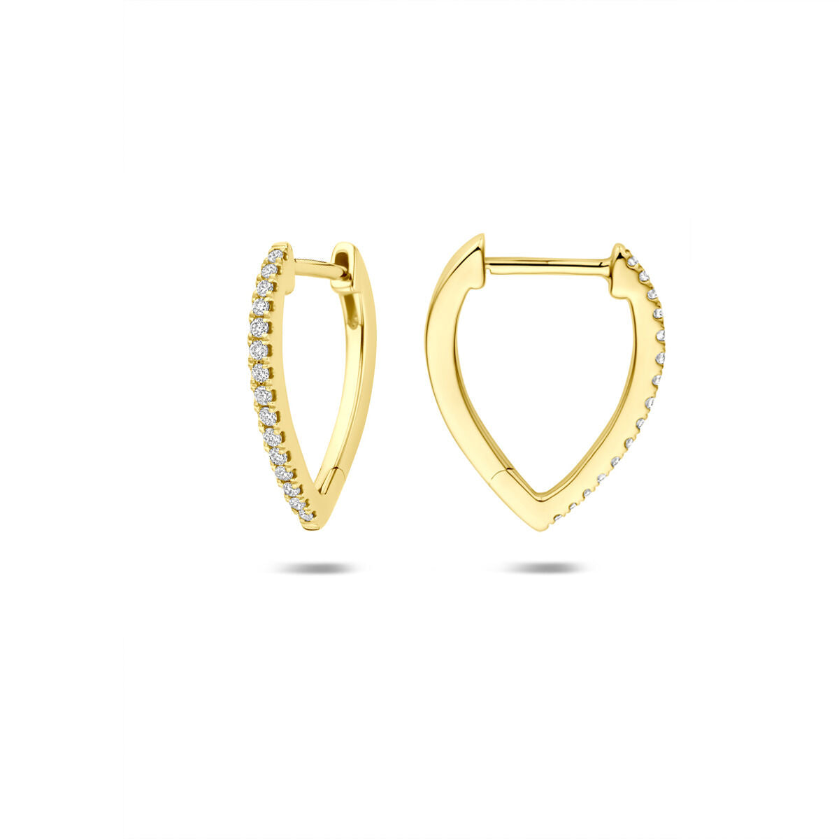 Fantasy Collection Oorbellen lab grown diamant 0.12ct (2x 0.06ct) g vs 15 mm 14K geelgoud
