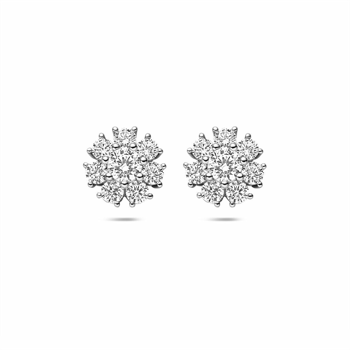 Fantasy Collection Oorbellen zirkonia 10,5 mm zilver
