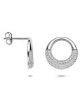 Zilveren gerhodineerde oorknoppen zirkonia 14,5 mm - 1341287