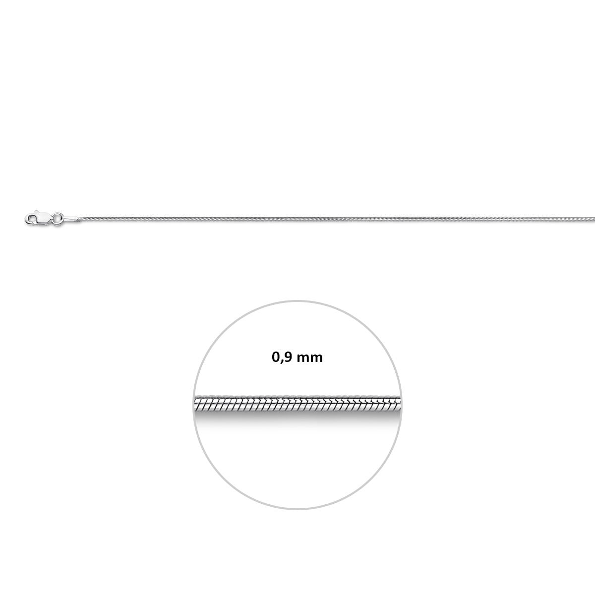 Fantasy Collection Slang rond 0,9 mm zilver wit