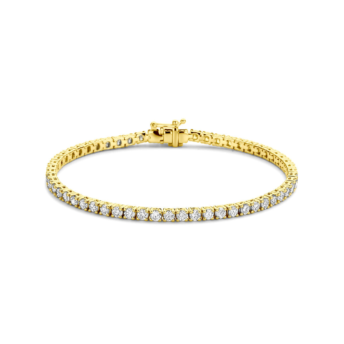 Fantasy Collection Tennisarmband lab grown diamant 4.00ct g si 3,0 mm 17,5 cm 14K geelgoud