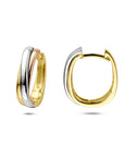 14K tricolor gouden klapoorringen 15,5 mm - 4300619