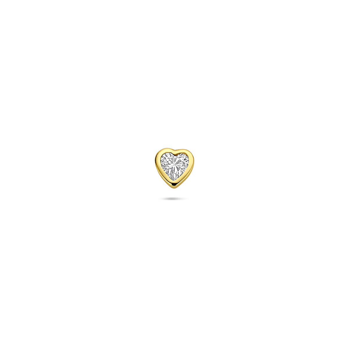 Fantasy Collection Flat back piercing hartje zirkonia 4,5 mm 1 micron zilver verguld