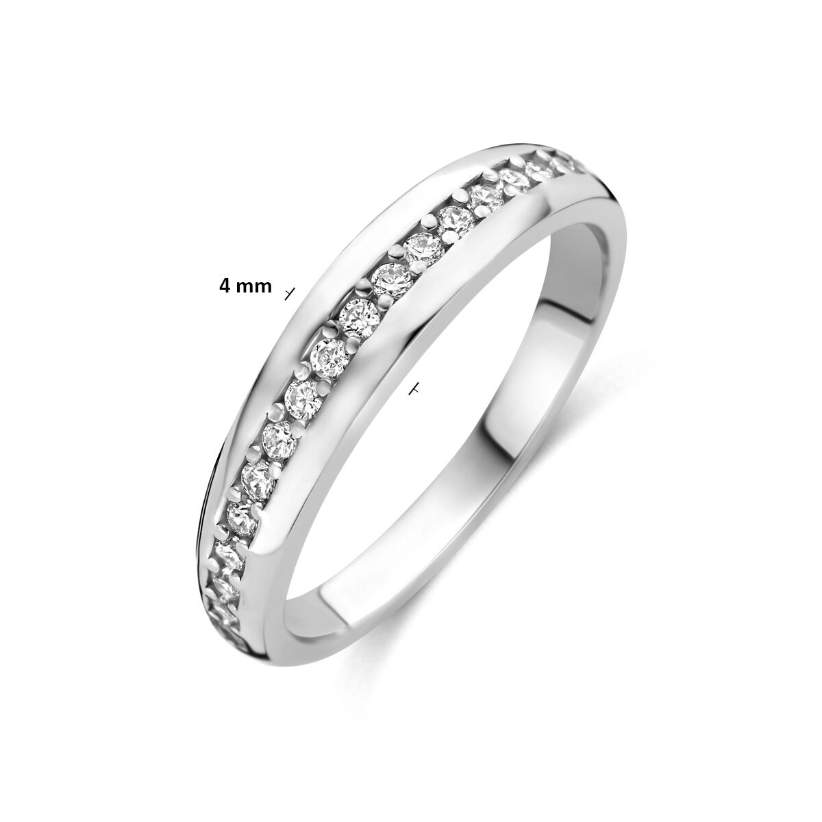 Ring zirkonia zilver gerhodineerd