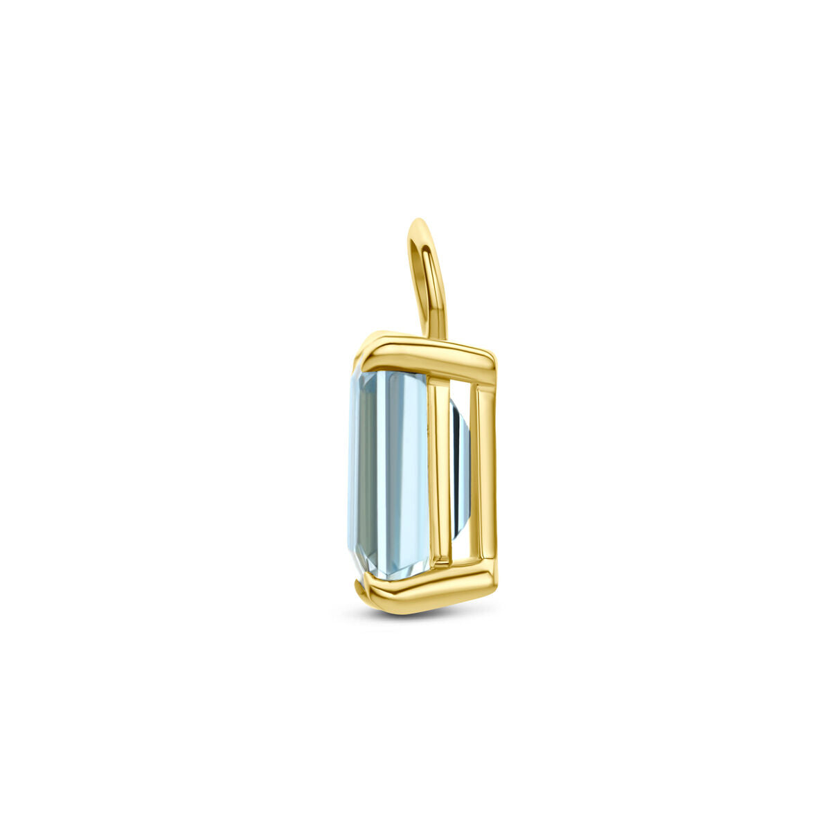 Oorringhanger topaas 9,5 mm per stuk 14K geelgoud blauw