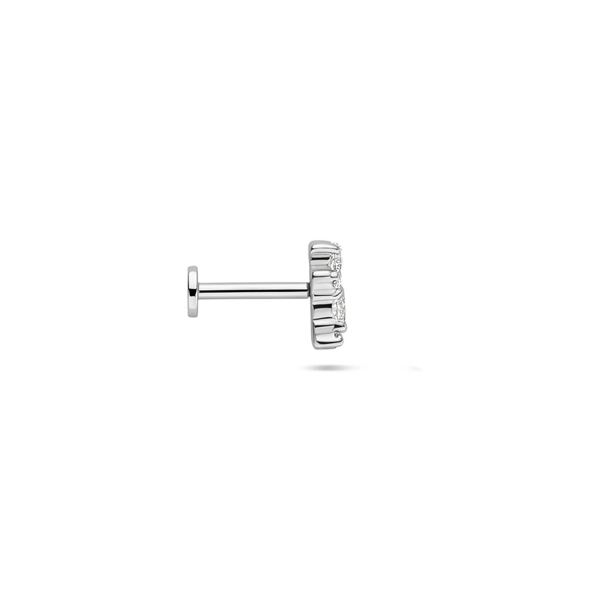 Fantasy Collection Flat back piercing zirkonia 6,5 mm zilver