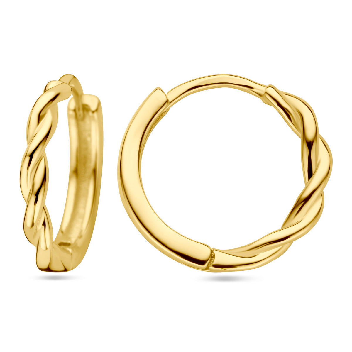 Fantasy Collection Oorbellen gedraaide buis 1 micron zilver verguld
