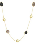 14K geelgoud collier zwart rutiel en onyx 42 - 45 cm 4023147 - PansiteNederland.nl