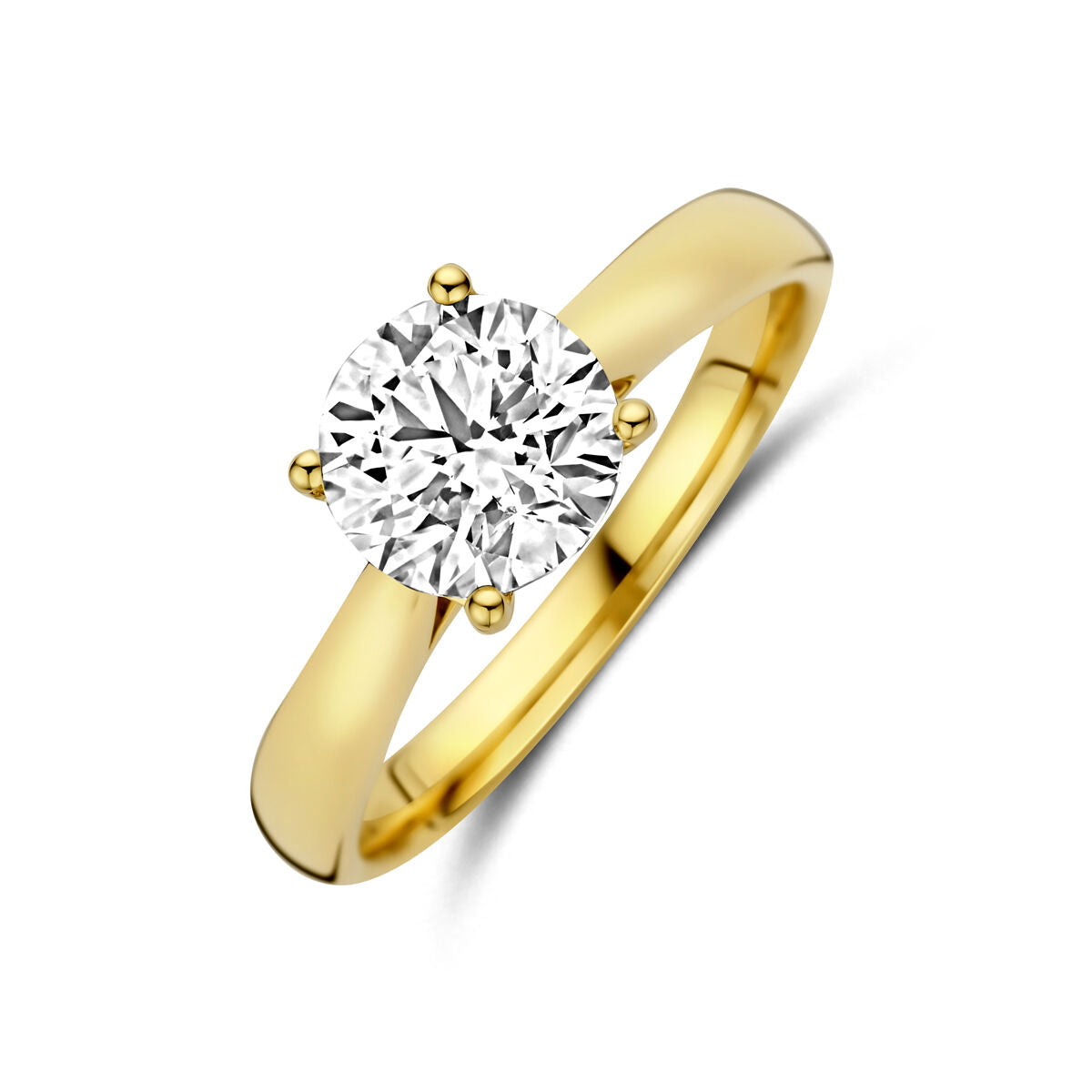 Ring lab grown diamant 1.50ct f vs 14K geelgoud