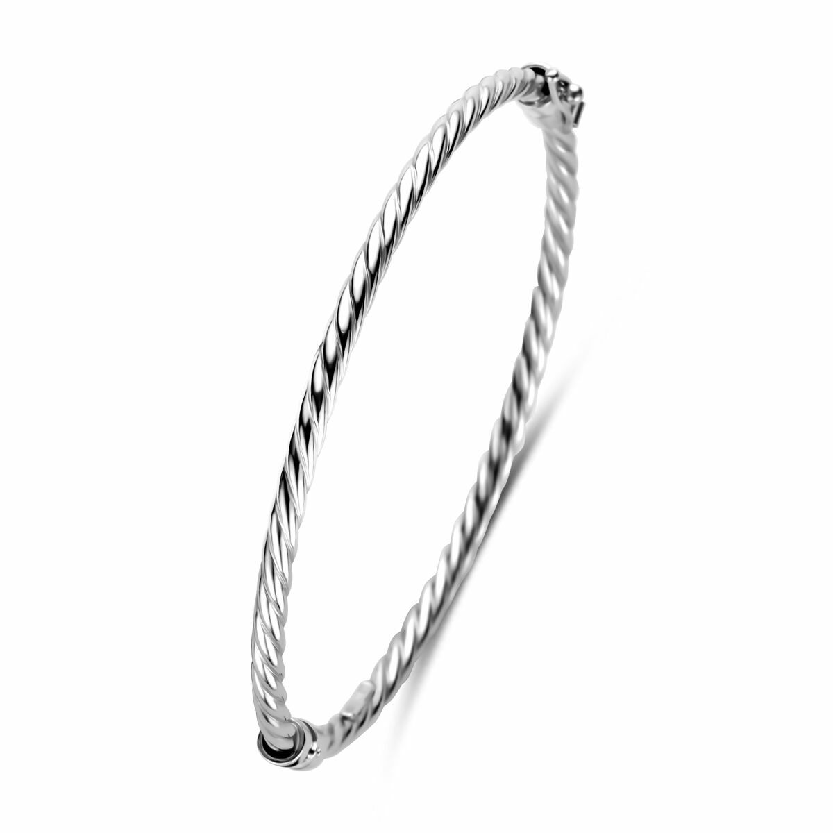 Fantasy Collection Bangle gedraaid 3 mm 60 mm zilver