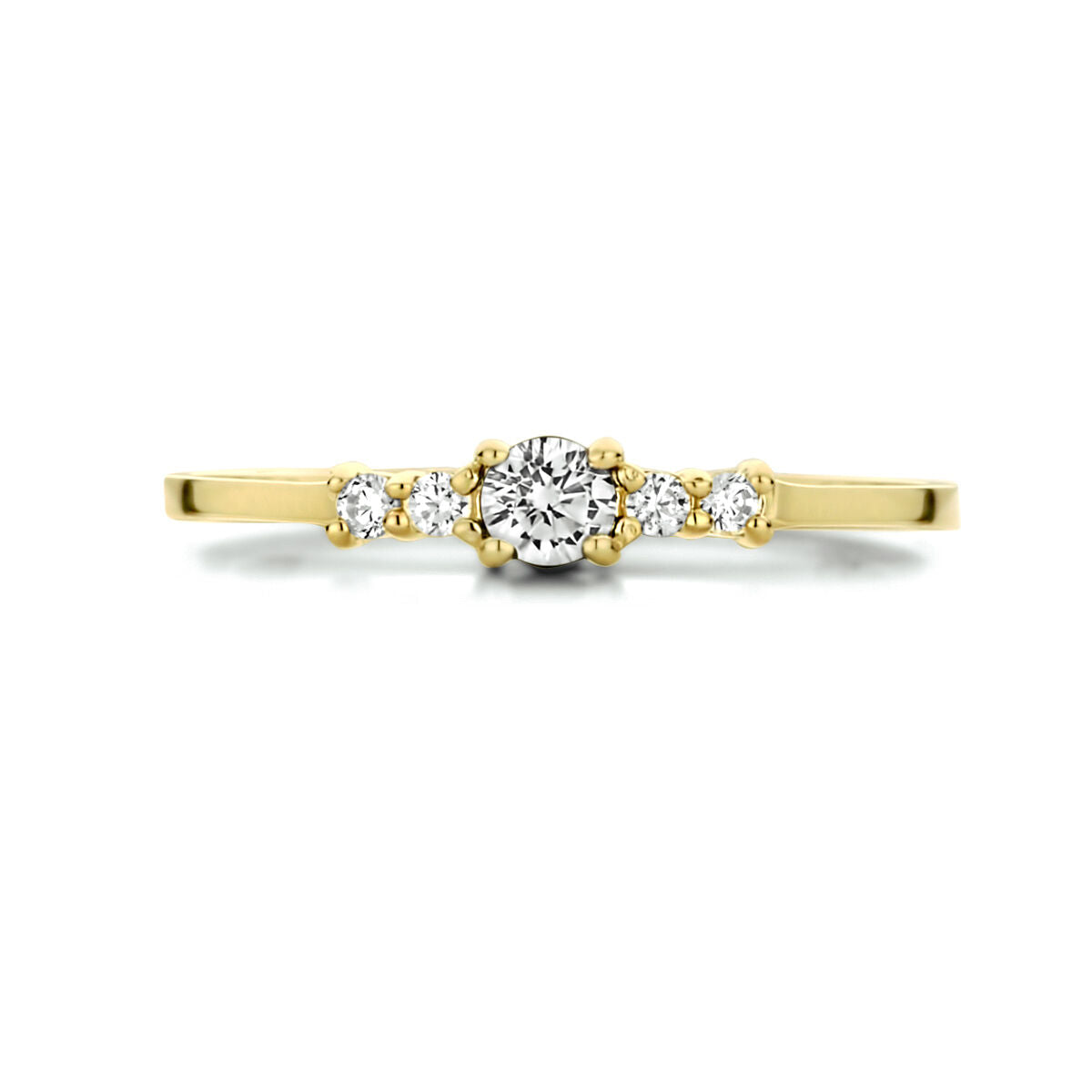 Ring zirkonia 14K geelgoud