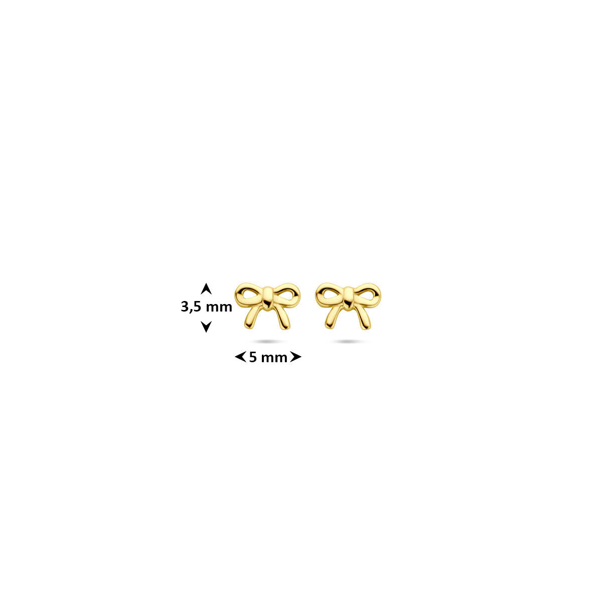 Oorknoppen strik 9K geelgoud 3,5 mm