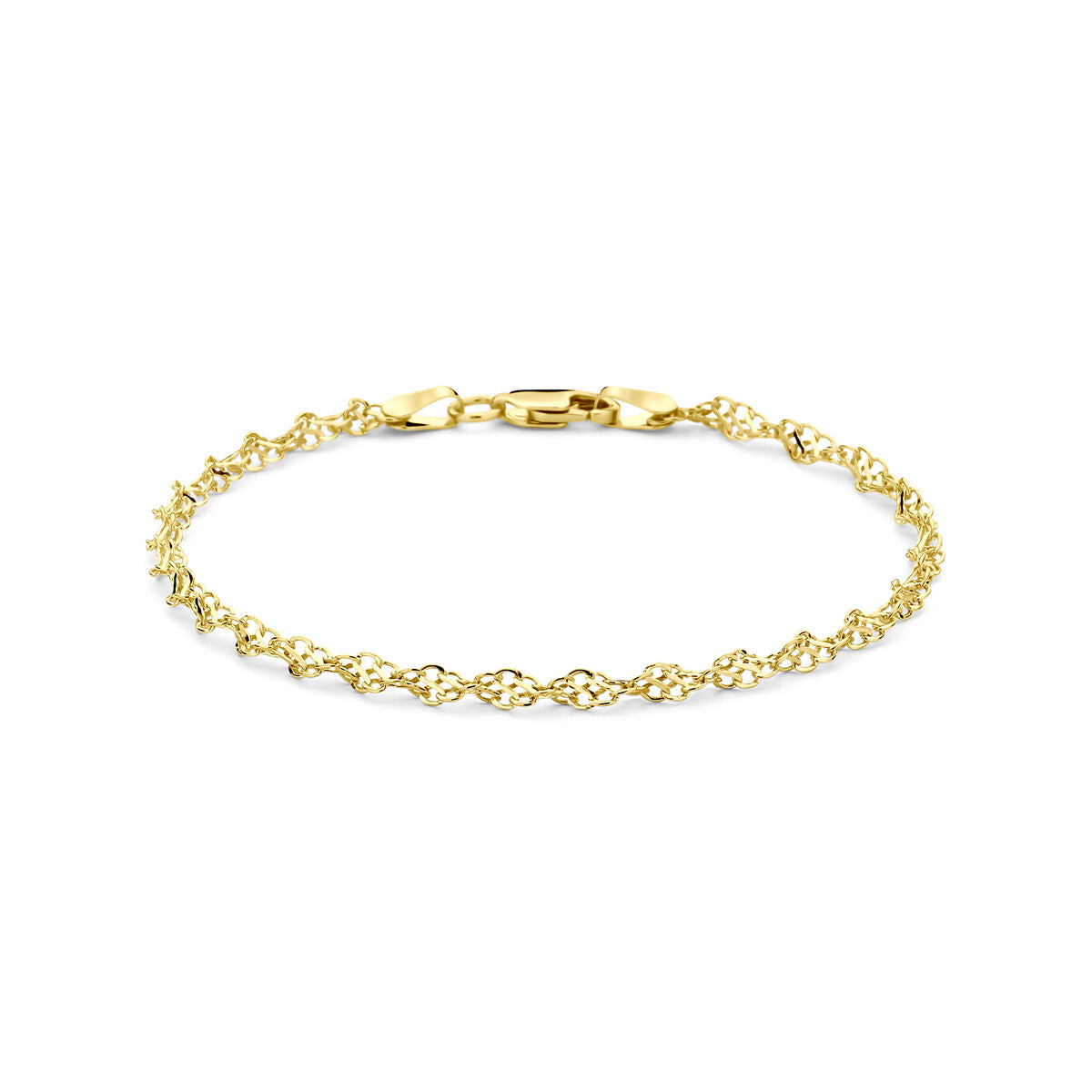 Fantasy Collection Armband massief 3,2 mm 18,5 cm silgold