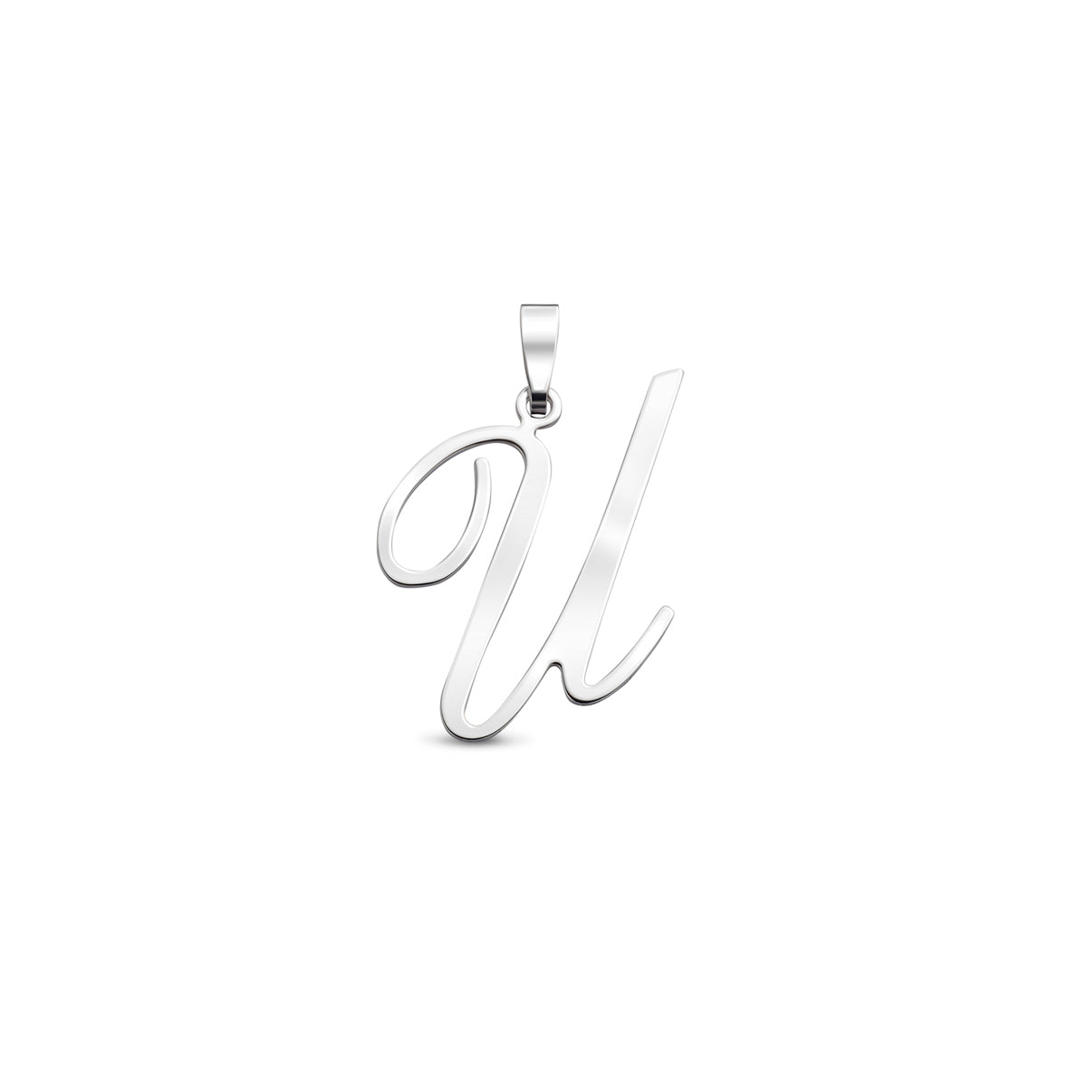 Hanger sierletter U 20 mm zilver #Letter_U