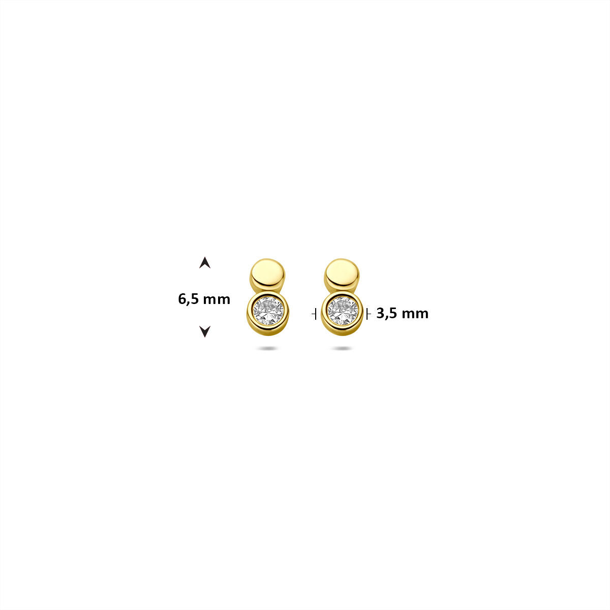 Fantasy Collection Oorbellen zirkonia 6,5 mm 9K geelgoud