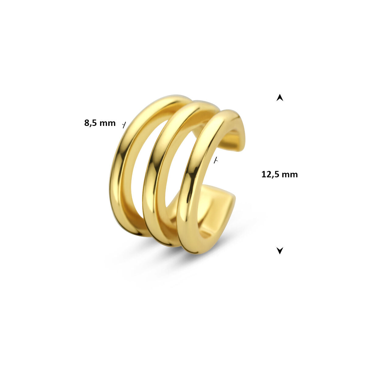 Fantasy Collection Ear cuff 12,5 mm 1 micron zilver verguld oorbellen