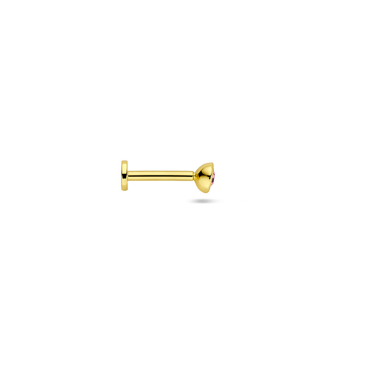 Fantasy Collection Flat back piercing roze strass 3 mm 1 micron zilver verguld