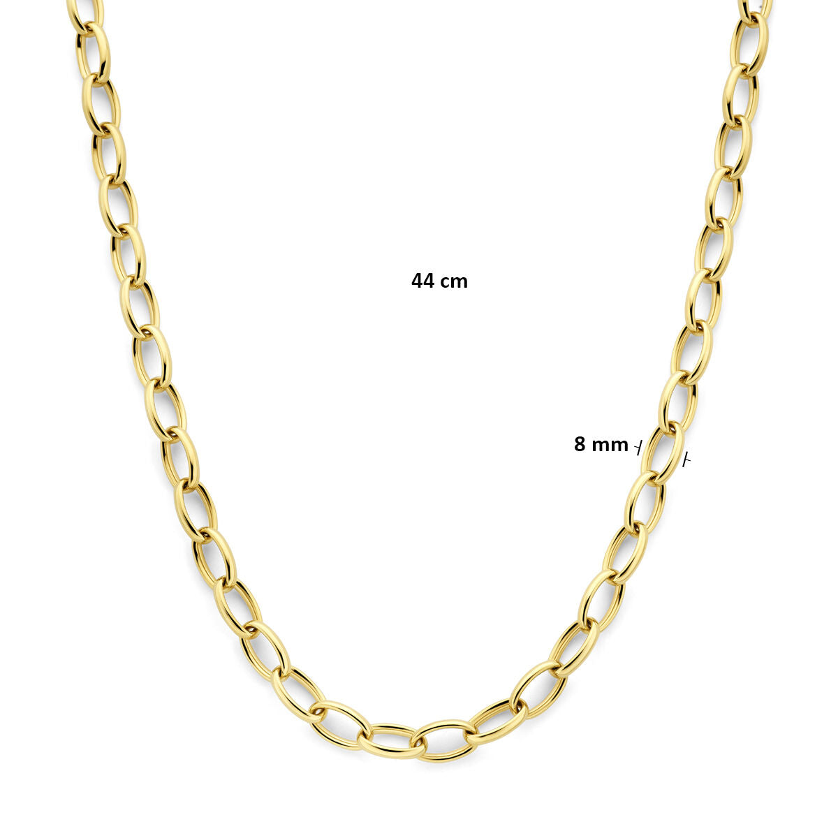 Fantasy Collection Collier anker 8 mm 44 cm 14K geelgoud