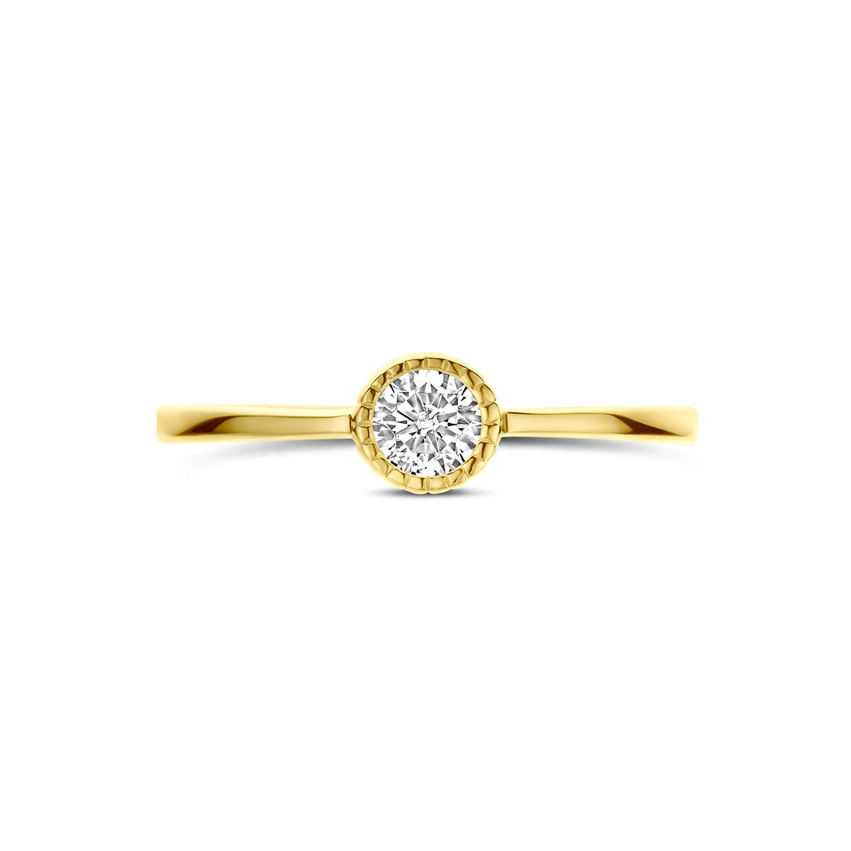 Ring zirkonia 9K geelgoud briljant