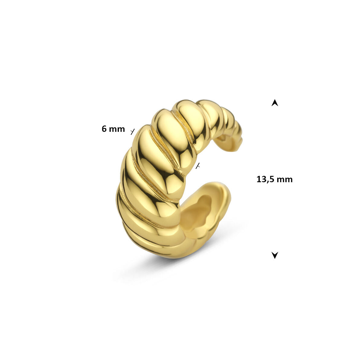 Fantasy Collection Ear cuff 13,5 mm 1 micron zilver verguld oorbellen