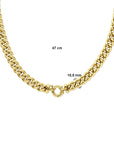 14K geelgoud collier gourmette 10,5 mm 47 cm met groot springslot 4017896 - PansiteNederland.nl